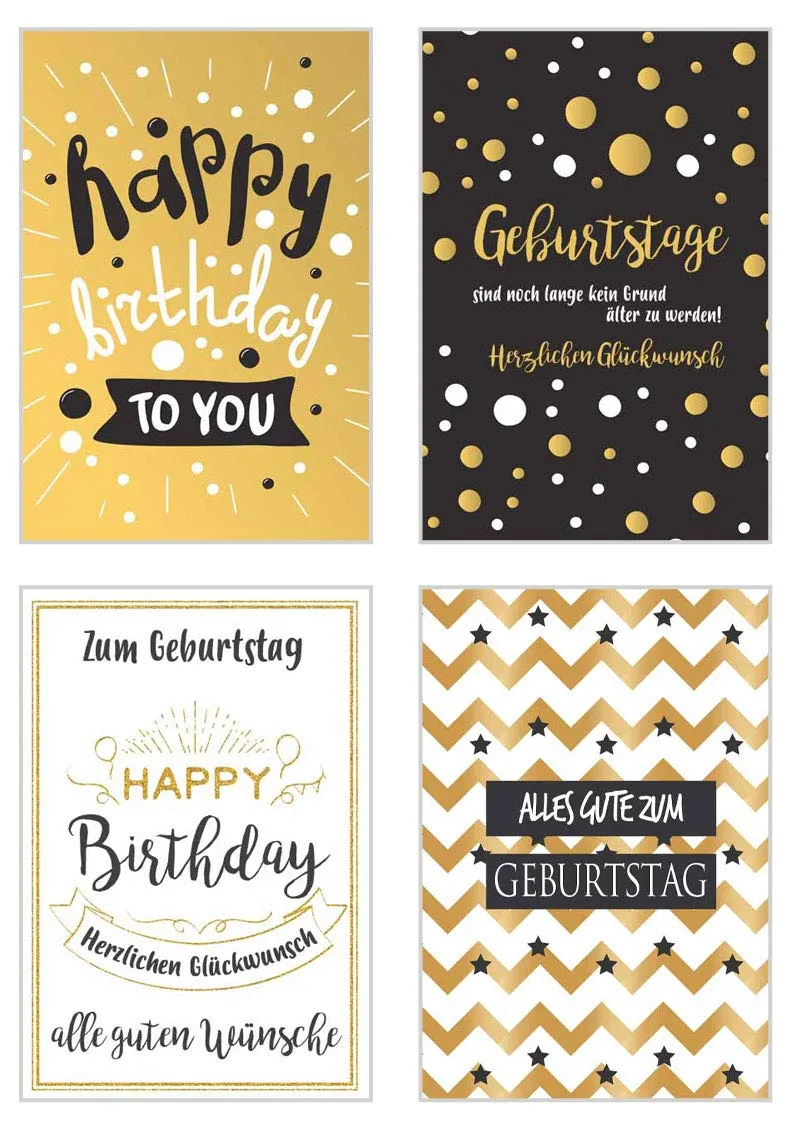 Edition Seidel Premium Set 1 Gold verjaardagskaarten 20 stuks