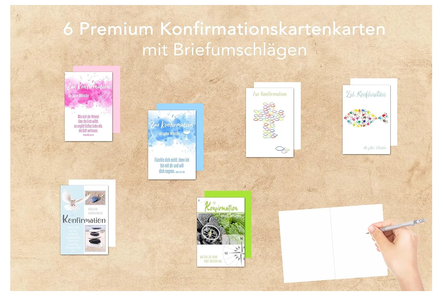Edition Seidel 20005 confirmatiekaarten set 6 met envelop